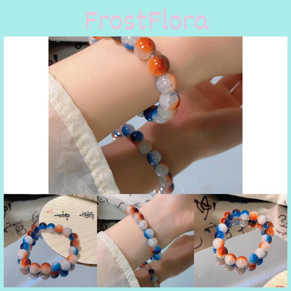 Modern Style Chinese Handmade Bracelet With Deep Sea Glass And Blue Tiger Stones Eye