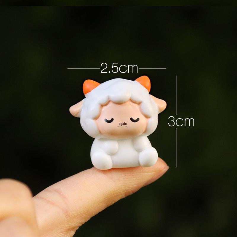 Cartoon Zodiac Animals Resin Figurines: Rat, Ox, Tiger, Rabbit, Dragon, Snake, Horse, Sheep