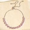 ZAKOL Shiny Pink Marquise Leaf Zircon Adjustable Charm Bracelet for Women Exquisite Wedding Engagement Zircon New Colors