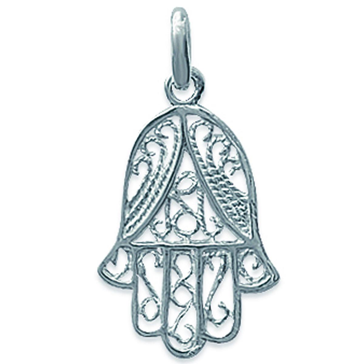

Les Trésors De Lily [Q6685] - Pendentif Argent Main Fatma argenté (rhodié) - 20x15 mm