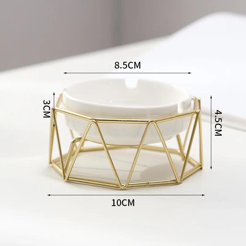 Ashtray with Shelf Living Room Decoration Geometric Ashtray Ornaments Creative Home Modern Trend Office Ceramic Ashtray