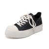 Large Size Mens Casual Black White Shoes Lace-up Genuine Leather Oxfords Shoe Flats Platform Sneakers Street Style Mans Footwear