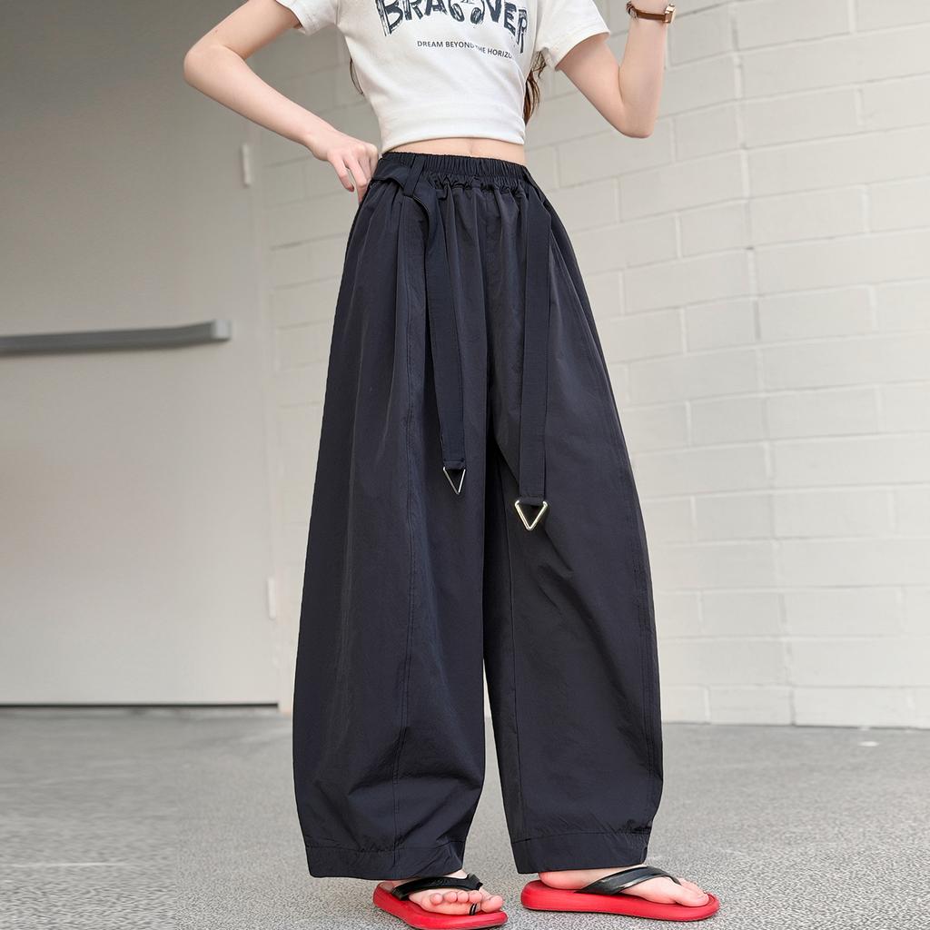 Girls' pants, summer thin casual pants, girls' cotton straight leg harem pants, summer children's shaking and anti mosquito pants