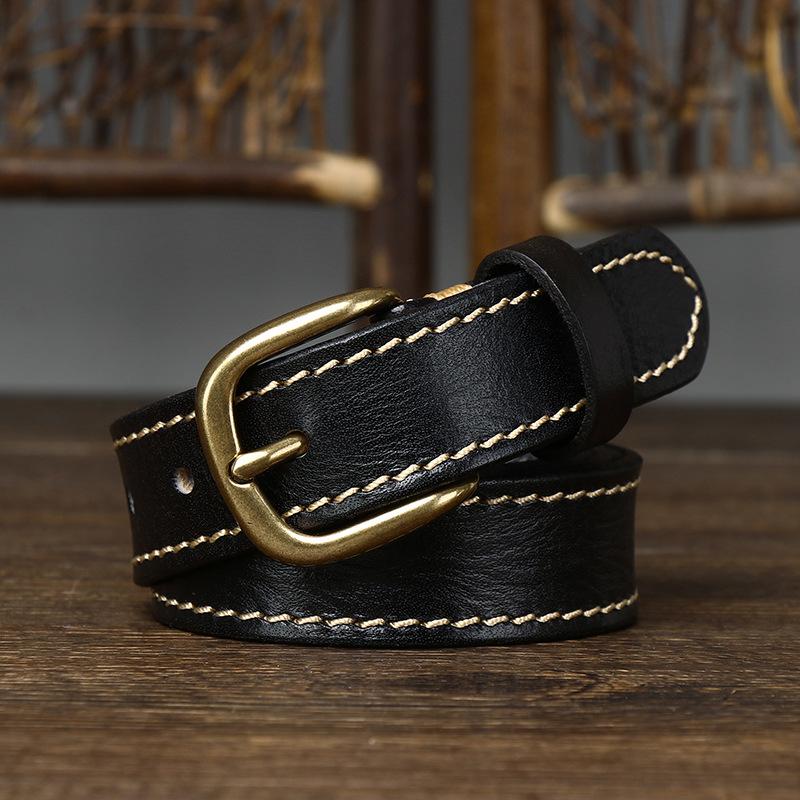

2.8Cm Fashionable And Retro Trend Versatile Car Line Decorative Belt Women S Pure Cowhide Explosive Jeans Belt 90cm