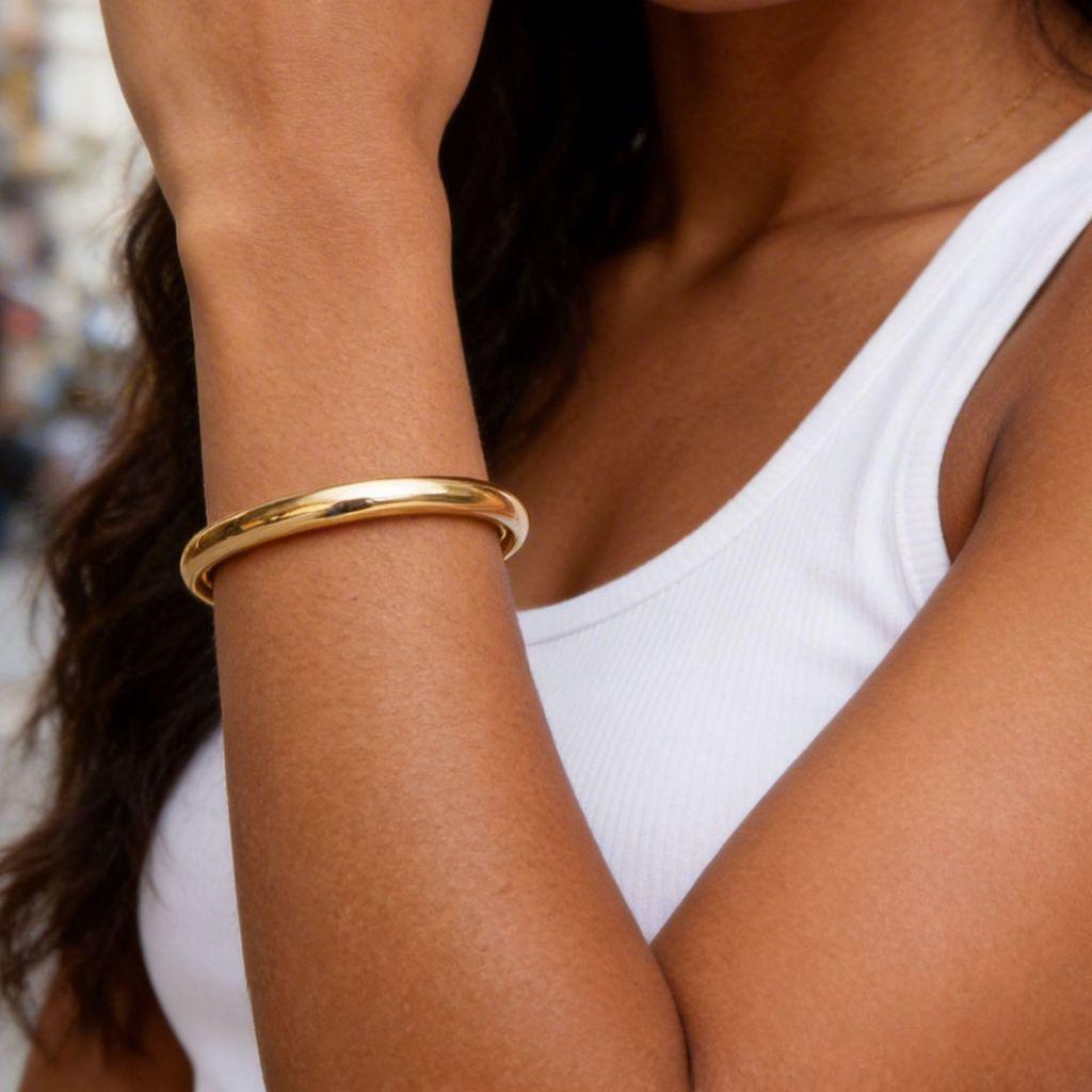 Keine IP-Beschichtung Stil Edelstahl Geometrisches Armreif Armband Schmuck Für Damen Herren