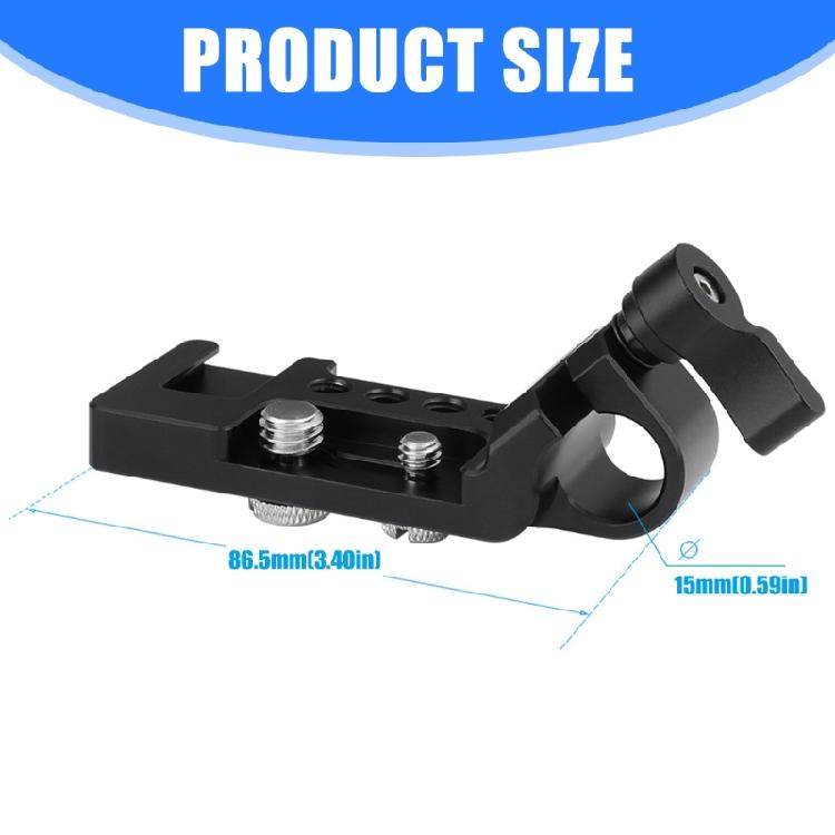 1 Set Photography Expansion Board 15mm Tube Clamp Mount Aluminum Alloy Accessory Mount Camera Gear with Screw Black