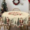 Vintage Christmas Tablecloth Rustic Santa Claus Snowman Table Cover Christmas Decorations for Home 2026 Gifts Navidad New Year