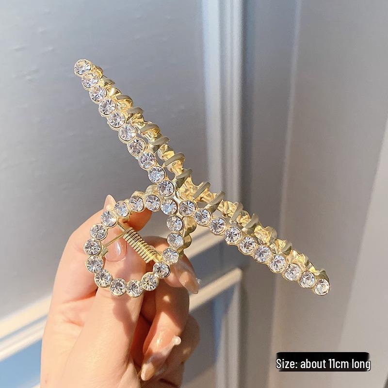 Korean Influencer Large Metal Hair Claw: Elegant Modern Shark Clip for Women