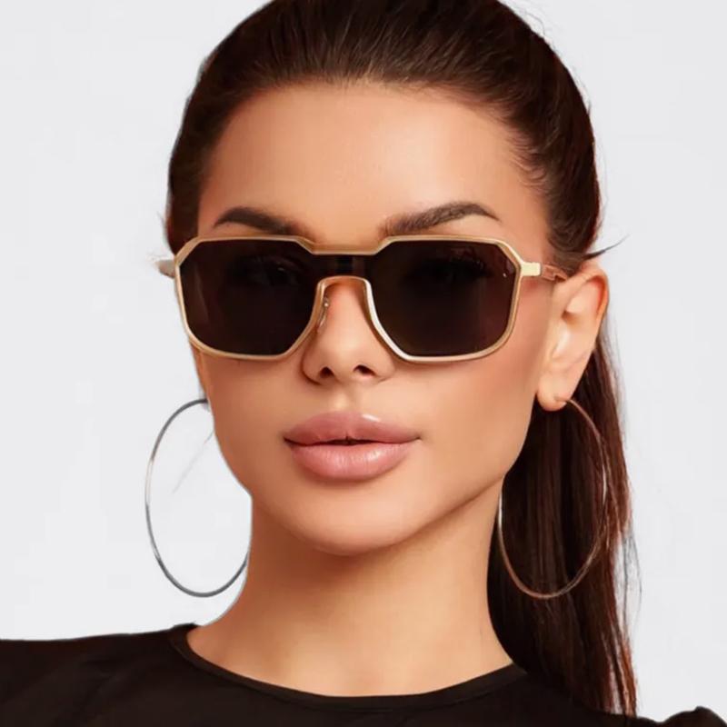 Punk Style One-piece Sunglasses For Men And Women Large Frame Polygonal Trendy Fashion Sunglasses