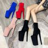 Stivali da Pole Dance in Velluto con Tacco Ultra-Alto - Moda Nightclub Europea da 26 cm