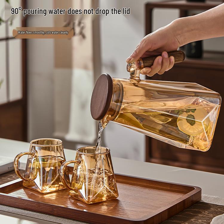 Yagang High-Temperature Resistant Glass Kettle Set for Tea, Living Room Cold Water Kettle Cup Set