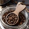 Short Handle Coffee Bean Scoop Walnut Wood Compacts Design For Precise Coffee Grounds Measuring Kitchen Tool Utensils
