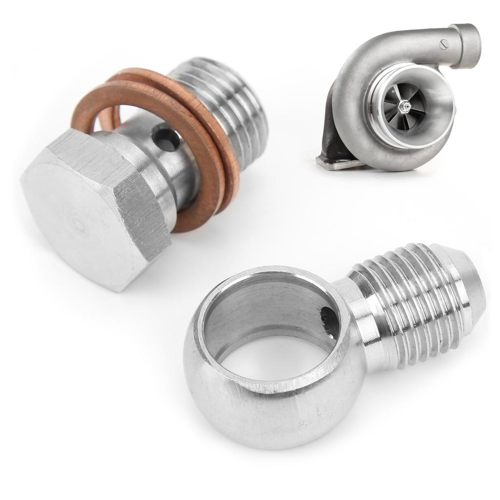 Turbo Banjo Bolt Kit Straight 16mm To 6AN 315‑02101‑026 for Garrett TB03 T3 Turbo