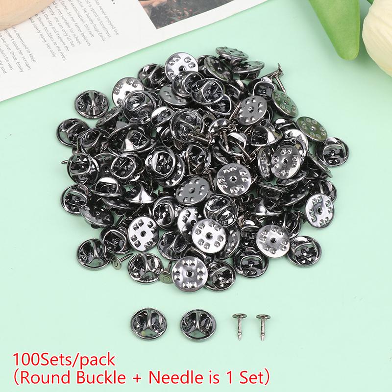 

100 шт. Металлические зажимные основы для значков-брошей, лацканные основы для DIY-брошей, аксессуары для изготовления ювелирных изделий ручной работы чёрный