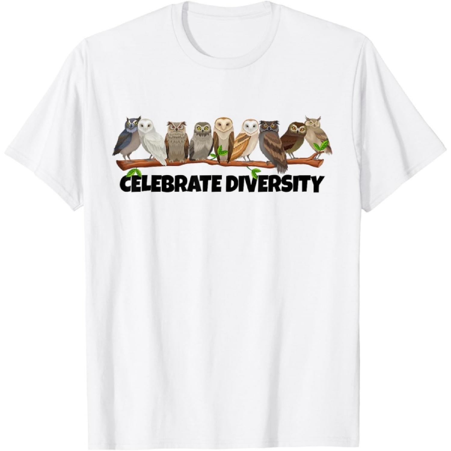 Celebrate Diversity Type of Owls Shirt for Owl Lovers T-Shirt S