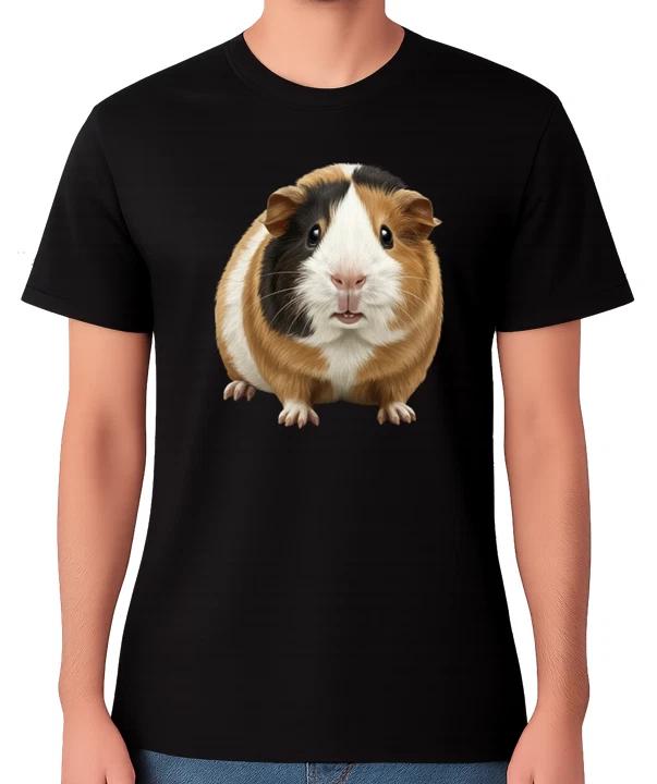 Cute Guinea Pig T-Shirt Illustration Animal Lover Gift Unisex Tee XL