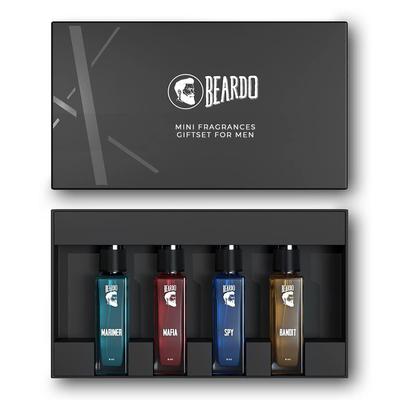 Beardo Karışık Premium Erkek Parfüm Hediye Seti 4X8ml | İdeal hediye | Mariner Spy Bandit ve Mafia EDP Parfüm içeren Seyahat Paketi Cep Parfümü