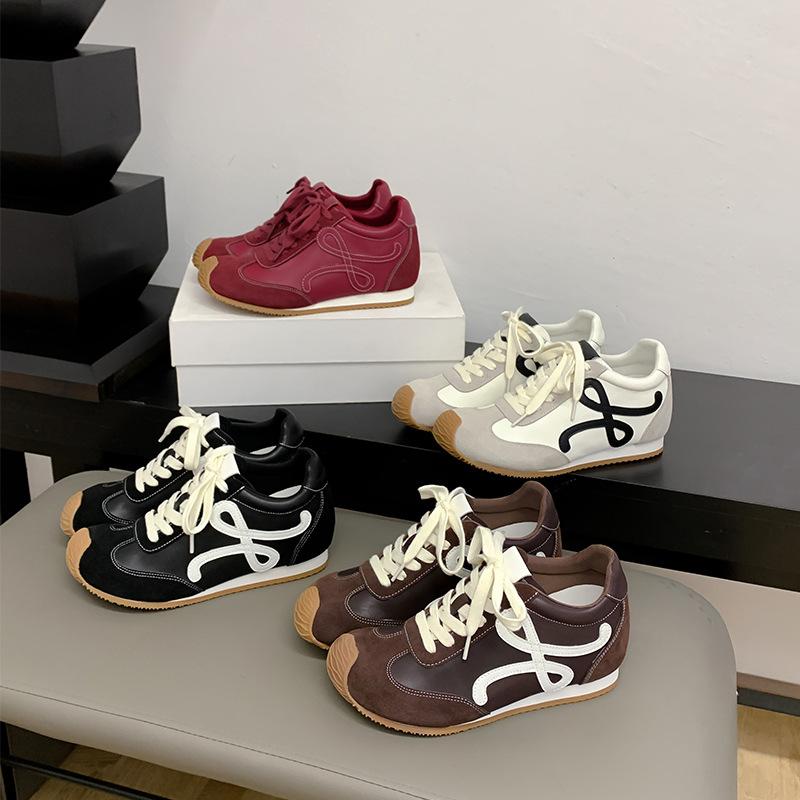 7Cm Version Inner Height Increase Forrest Gump Shoes Women's Leather 2025 New Small Retro German Training Shoes Versatile Casual Single Shoes