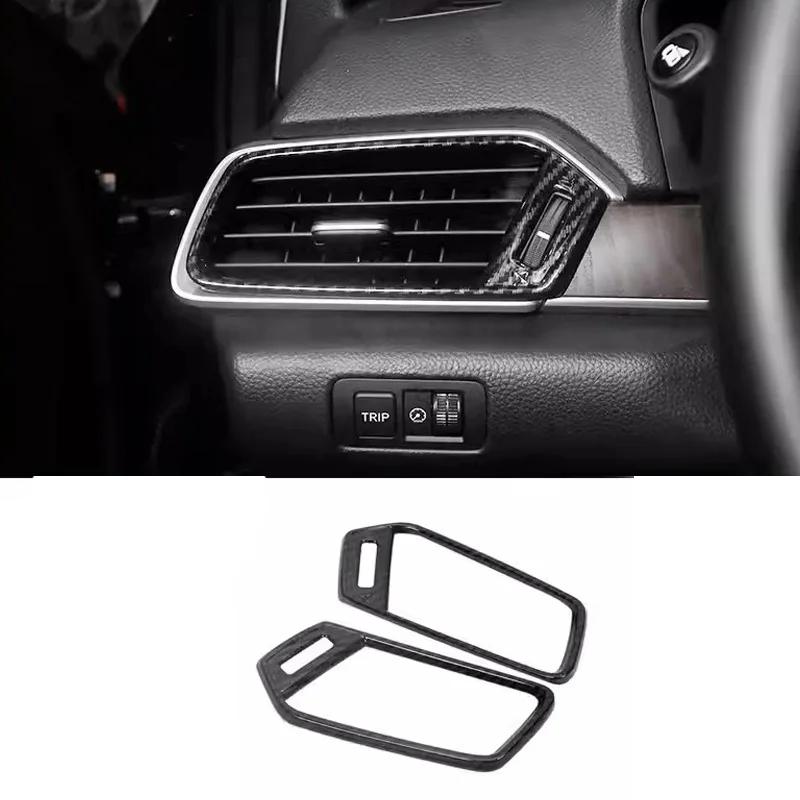 For Honda Accord 10th Gen 2018 Carbon Fiber Style Interior Dashboard Air Vent AC Outlet Cover Molding Trim Decals