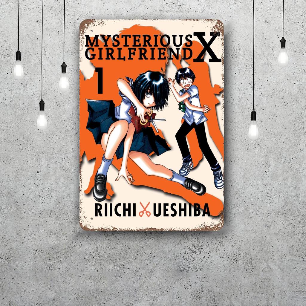 mysterious girlfriend x cartoon Vintage Metal Tin Signs Posters Decor Retro Metal Plaque Wall Art Decor for Garage Bar