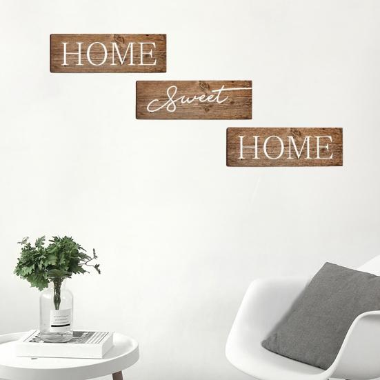3 Pcs/Set Wooden Home Sweet Home Sign, Rustic Farmhouse Decorative Sign, Vintage Hanging Wall Plaque for Living Room, Bedroom, Kitchen, Front Door