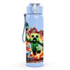 1PC Minecraft Creeper Fire Explosion Print 750ml Color Plastic Sports Water Bottle Leakproof Flip Straw Lid Suitable for Sports Office Home Use