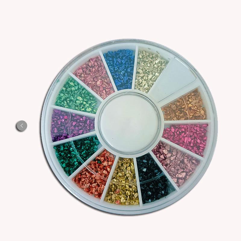 

Круглая тарелка с 12 отделениями для нейл-арта: Квадратная сетка ювелирных изделий из стразов с белыми бриллиантами с плоским дном