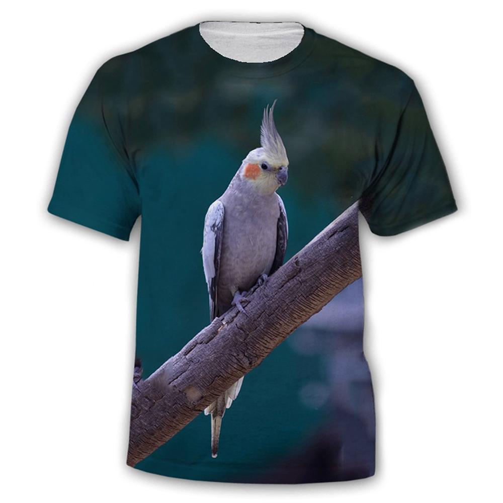 Summer hot selling fashionable personalized parrot fun 3D printed pattern funny eye-catching T-shirt