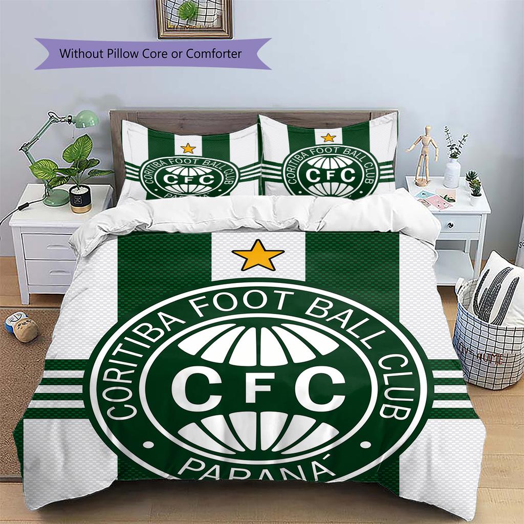 Biancheria da letto con motivo Coritiba FC Decorazione per la casa Regalo di compleanno (1 * copripiumino + 2 * federa, senza nucleo)