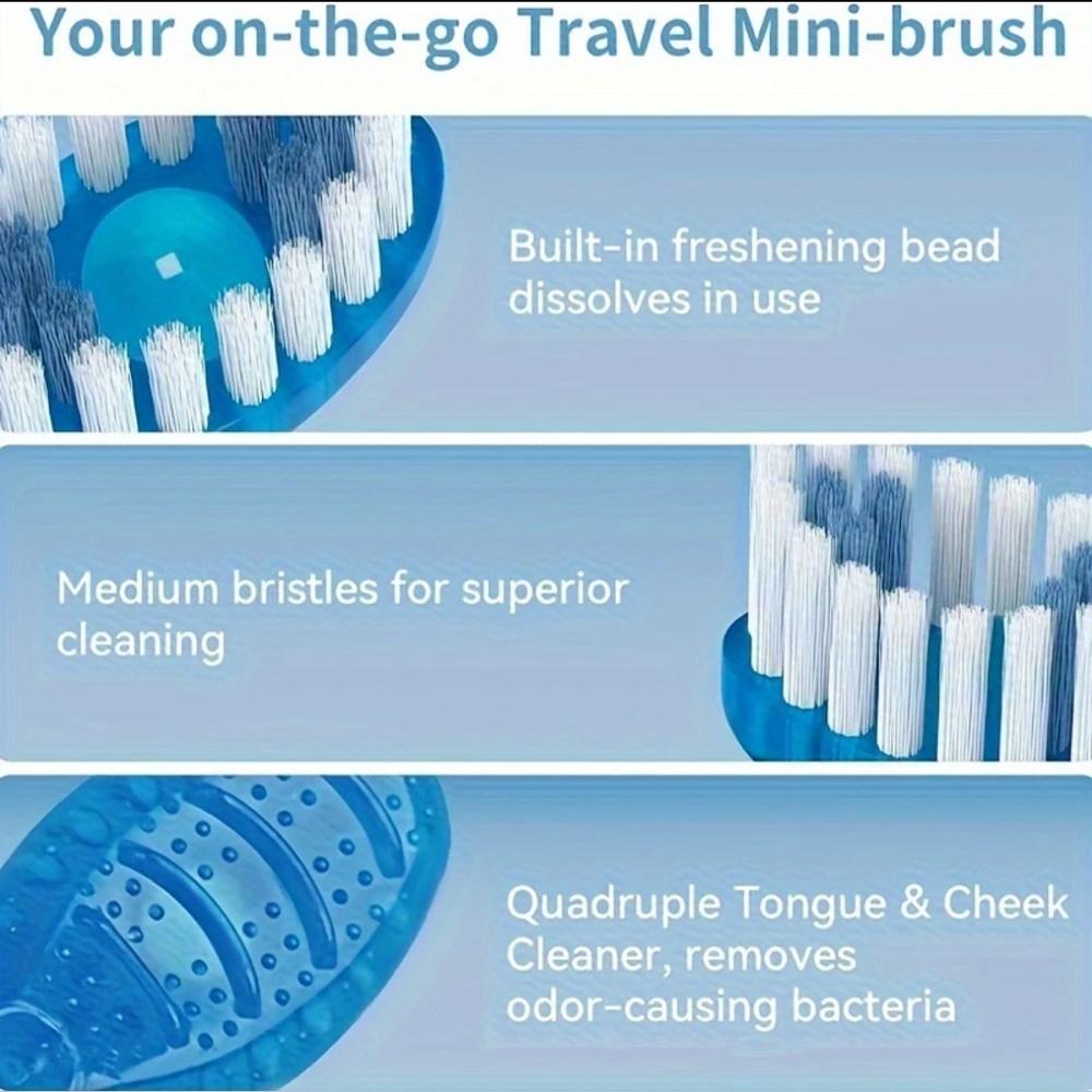 Mint flavored bead toothbrush, deeply cleanses the mouth, five in one mini brush, suitable for convenient travel and travel
