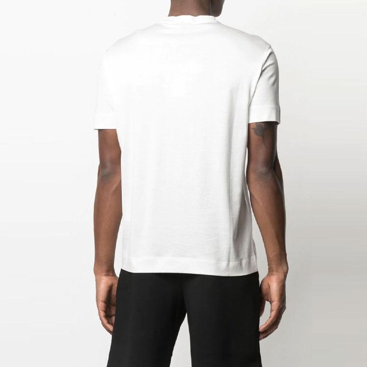 Emporio Armani Letter Eagle Logo Printed Short Sleeve T-Shirt Men Tops White 3K1TAF-1JUVZ-0101