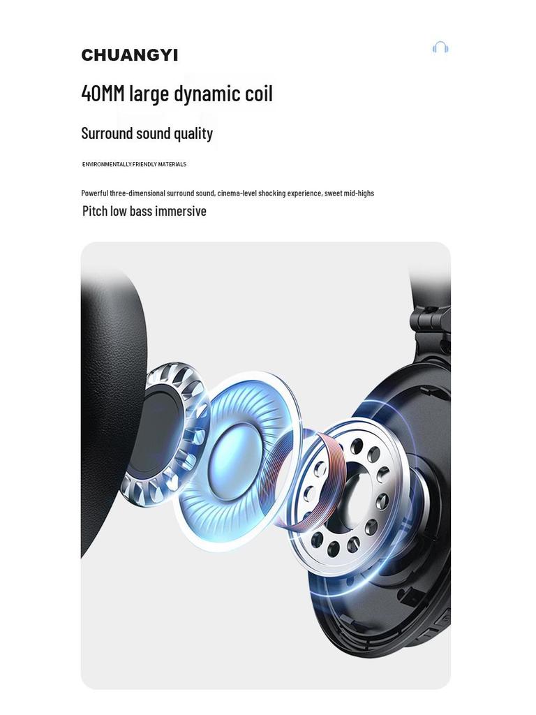 Cross-border P2961 Bluetooth 5.3 Foldable Over-Ear Wireless Card-Insert Headset in Retro Style.