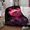 1pc Skull Flames Blanket Lightweight Flannel Blanket Throw Blanket For Sofa, Bed, Travel, Camping, Livingroom, Couch, Chair, And Bed Yy2509026161