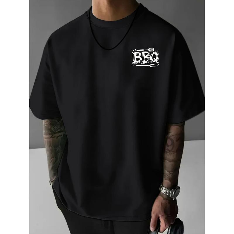 European Sizes Men'S T-Shirt, Perfect for Barbecue Parties, Featuring a Stylish Double-Sided Print, Ideal for Casual Outings And Sports