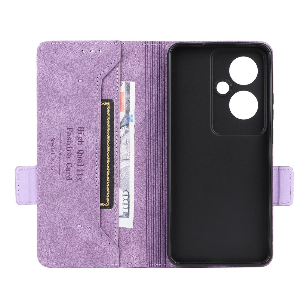 For Oppo Reno11 F 5G Shockproof Case Hardware Decor PU Leather Wallet Phone Cover