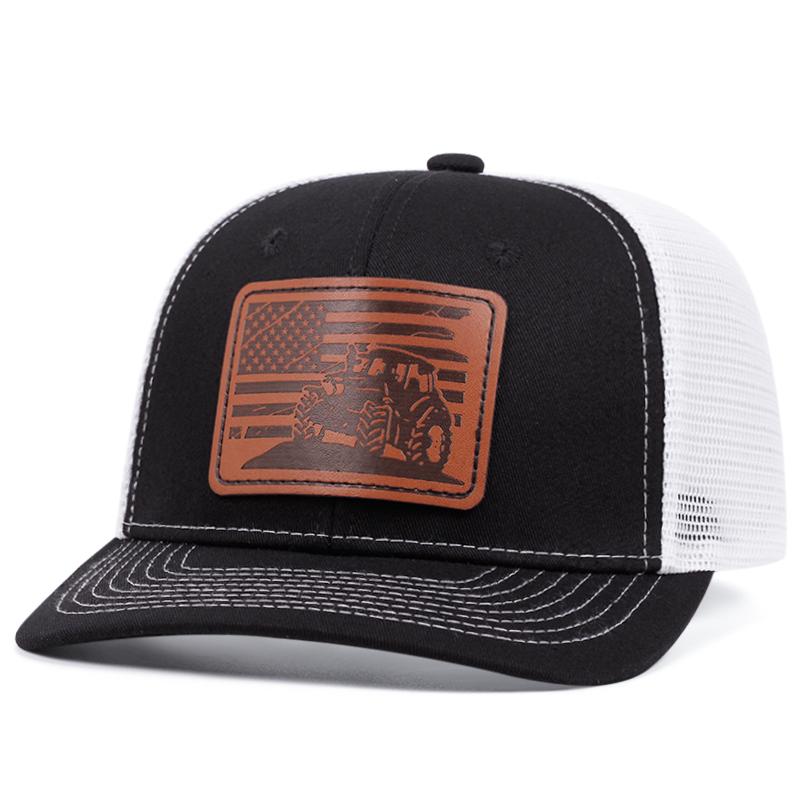 

Новая модель автомобиля кожаная этикетка мужская модная шляпа с утиным язычком регулируемая хип-хоп бейсболка солнцезащитный козырек грузовик ковбойские кепки чёрный