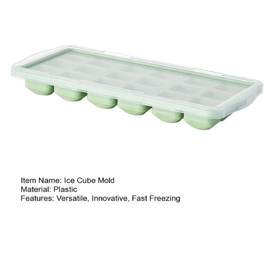 Ice Cube Mold with Lid And Storage Box Press-Release Ice Cube Tray for Freezer BPA-Free Odorless Food Grade Plastic Ice Maker for Home Party
