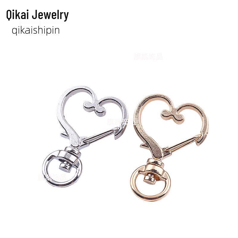 Heart-Shaped Zinc Alloy Keychain with Animal Pendant Ornament Irregular Keychain