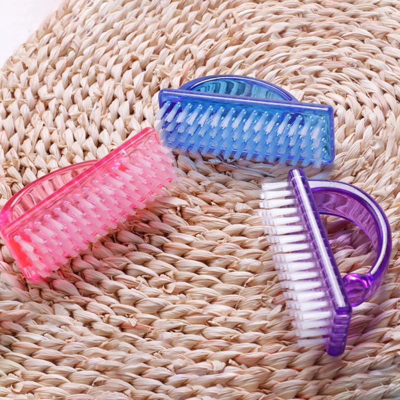 Nagelborstel voor nagelkunst en pedicure, zacht, stofverwijderend, rond, plastic, reinigings- en scrubvijl, manicure, vingerverzorging, hulpje voor de salon