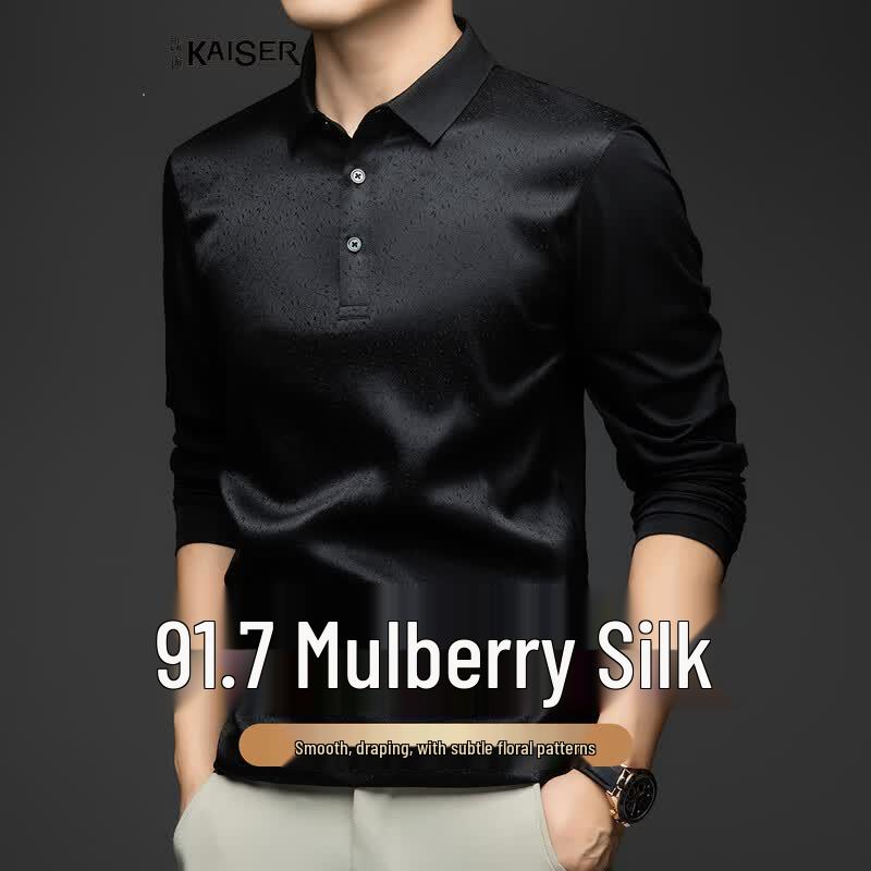 Kaiser Men s Mulberry Silk Blend Polo T-Shirt 52