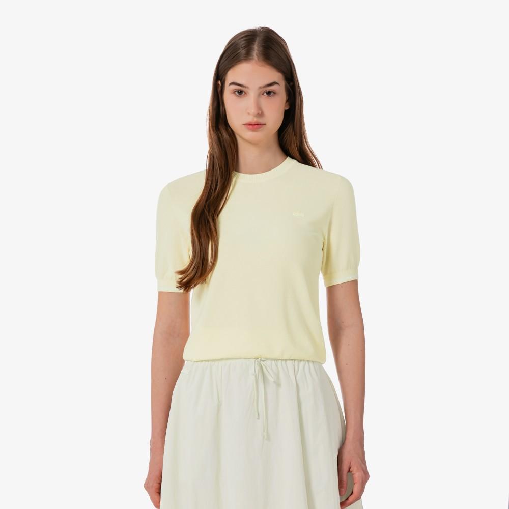 [lacoste] Women's Basic Short-Sleeve Round Neck Sweater AF335E-56GS7G
