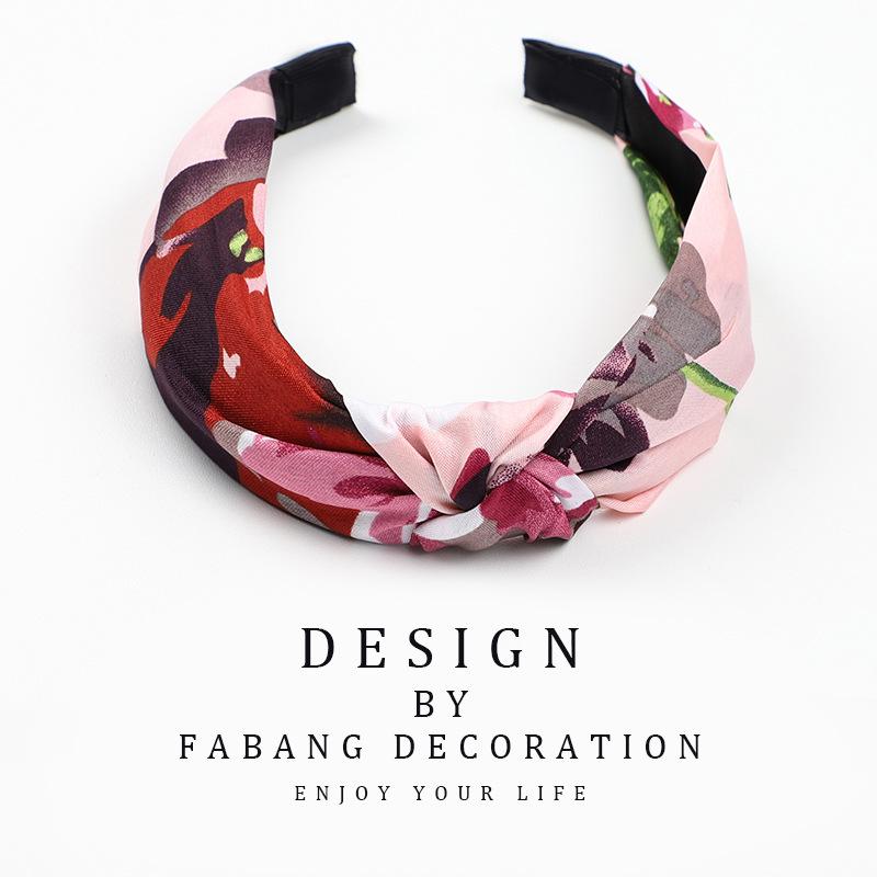 Korean Style Women's Striped Criss-Cross Bow Headband for Yoga & Face Washing