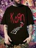 Korn Graphic T-shirt - Black Casual Short Sleeve Tee with Red & White Band Logo