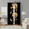 2Pcs Gold Rose And Butterfly Window Curtain Protect Privacy Bedroom Living Room Decorative Curtain Valentine'S Day Romantic Gift