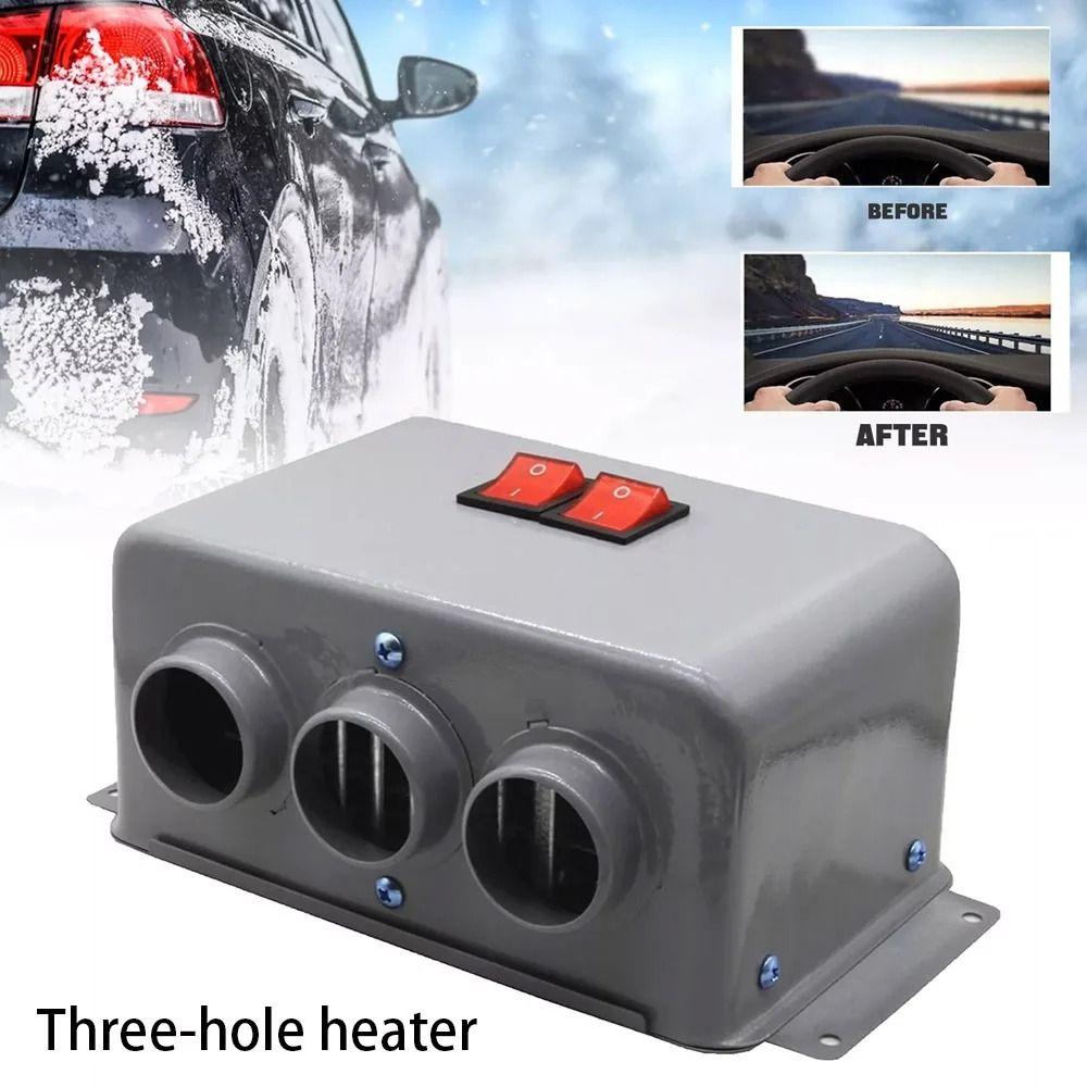 12V/24V Electric Heater Fan 3 Hole Portable Demister Defroster Car Heater  Car Glass Fog Defrosting