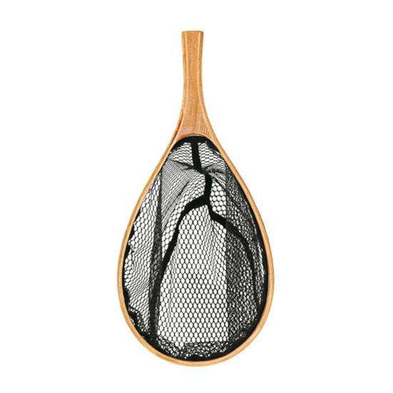 Mini Landing Dip Net Tear Resistance Wood Handle Dense Hole Fish Dipping Net for Angling