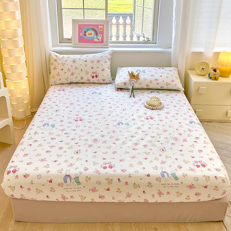 Reine Baumwolle Einzel- und Doppelbett Tasche Matratzenschoner Reine Baumwolle Spannbettlaken Staubdichter Bettschutz