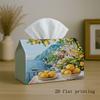 1pc Mediterranean Coastal Lemon Tissue Box Cover - Waterproof Foldable Suitable for Living Room, Kitchen, Bathroom Decor with Lemon Tree, Durable Stor
