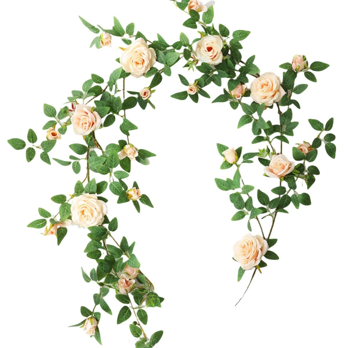 

180CM Length Artificial Rose Garland Hanging Plant Flower Vines