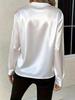 2025 Women's Spring/Autumn Simple V-Neck Loose Shirt - Versatile & Stylish